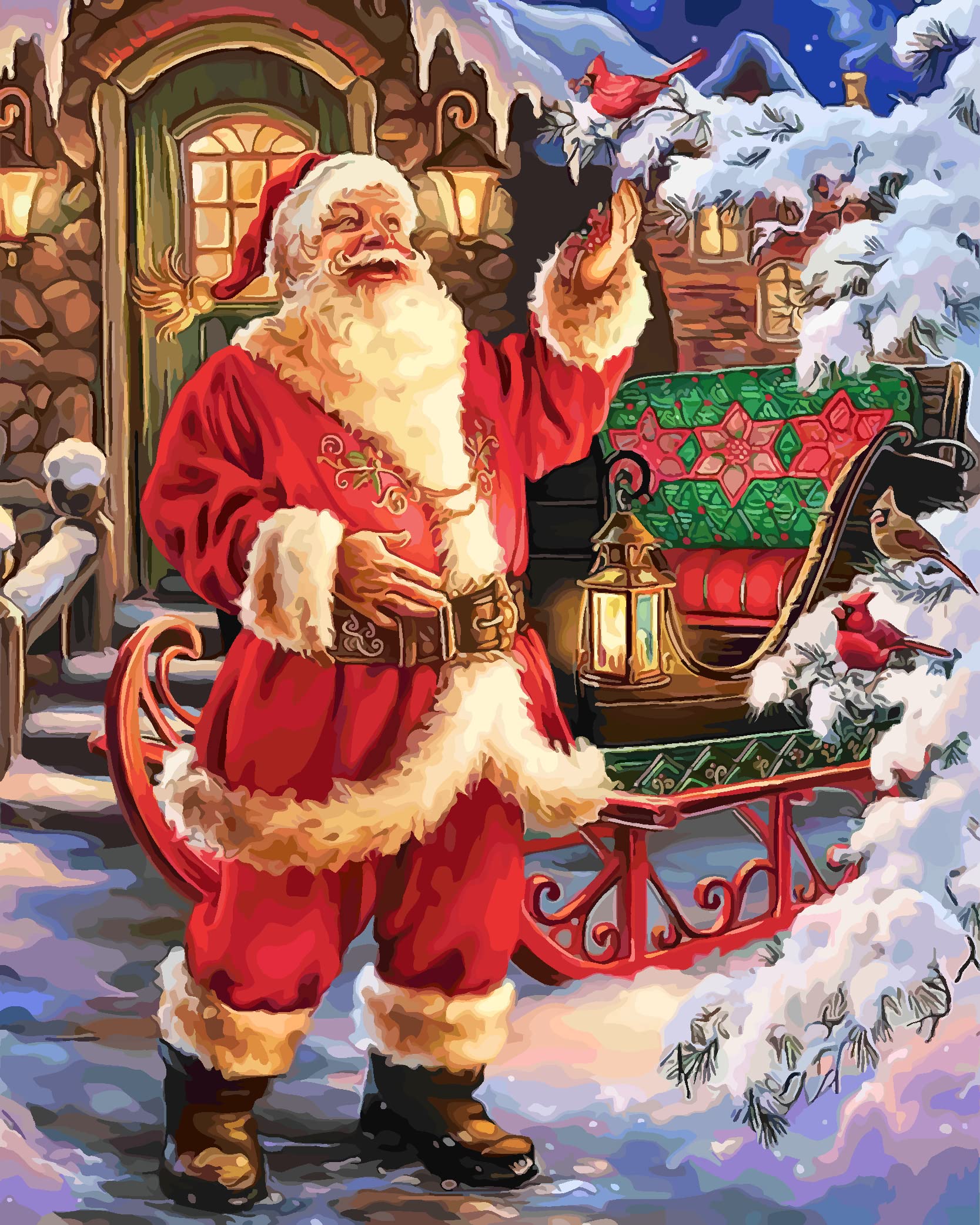 Amazon.co.jp: Meecaa Paint by Numbers サンタクロース クリスマス